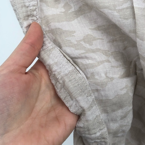 ATHLETA Cabo Tide Linen Jogger Pant 10 Camo Camouflage Tan Ivory Summer 531156 - Picture 3 of 7